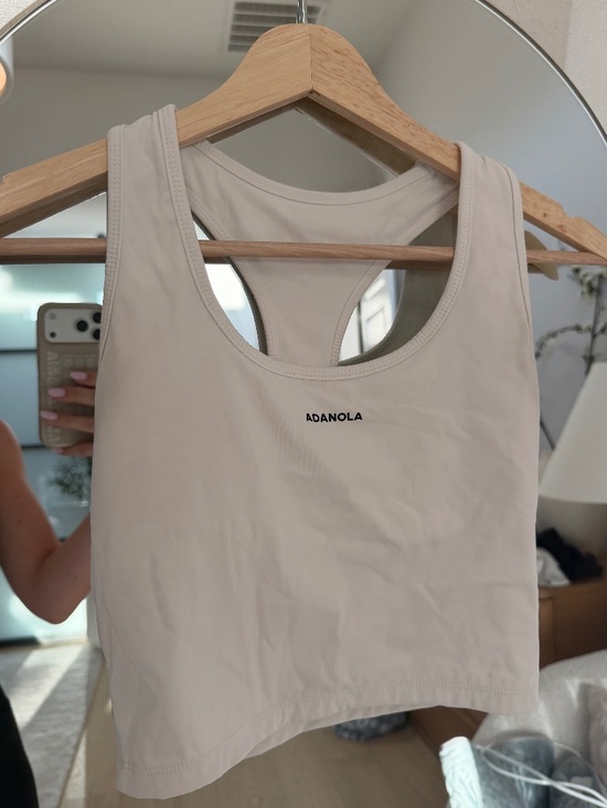 Adanola Tops - Adanola White Ultimate Racerback Tank Top Built-In Bra